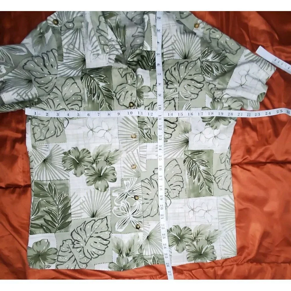 Vintage Tapestry Shirt Mens LARGE USA Hawaiian Tiki Aloha‎ Batik Camp Plus